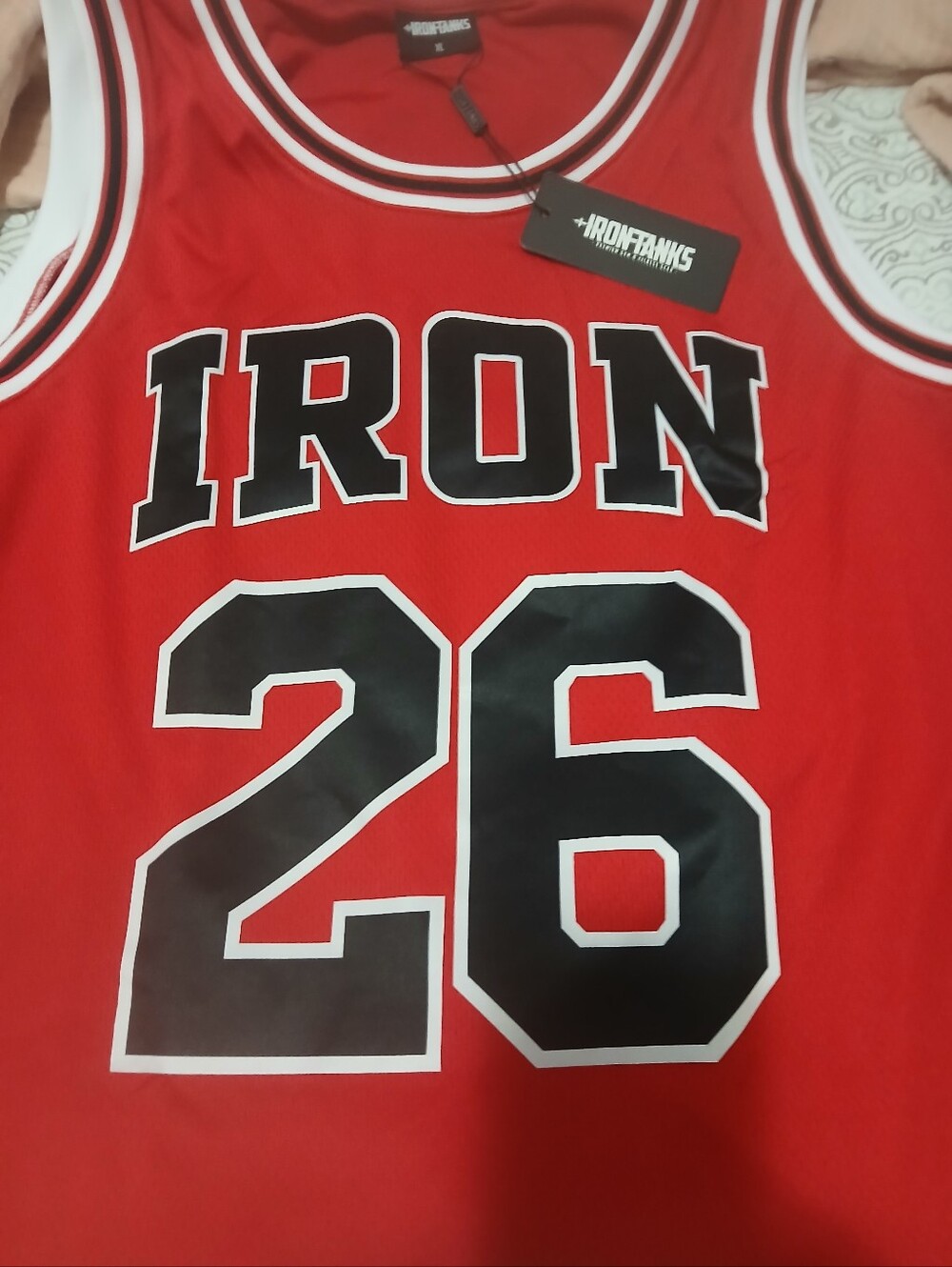 Red Athletic Jersey Tank Top with Bold 26